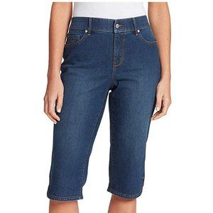 plus size denim capris stretch